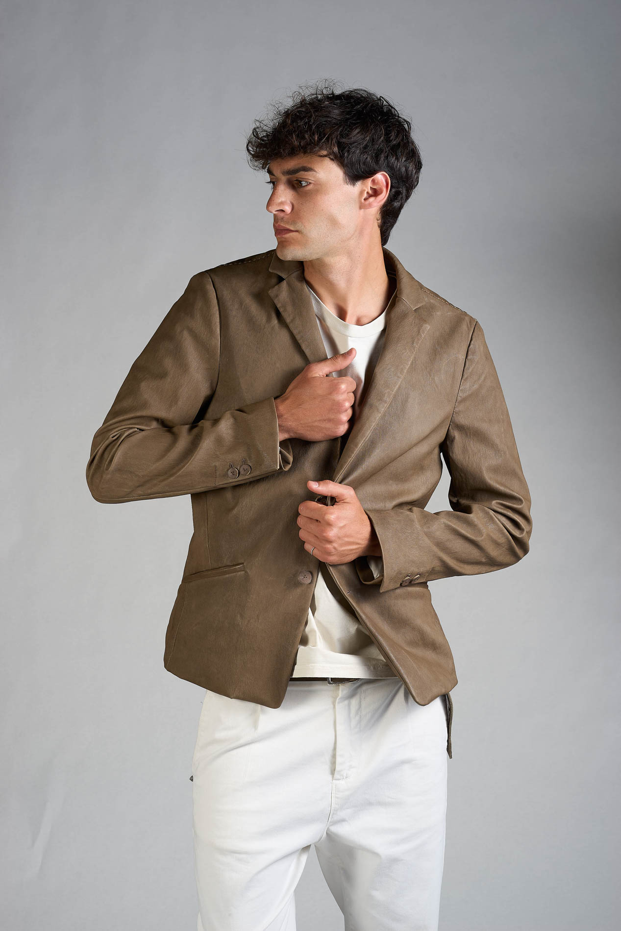 DANIELE BASTA LEATHER AND SILVER JACKET
